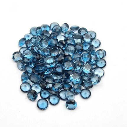 Natural London Blue Topaz Round Cut 5 MM 10 CT 19 Pcs