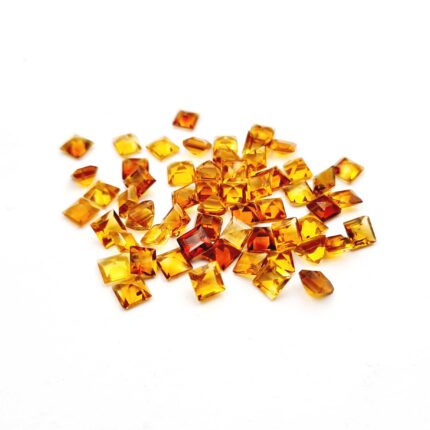 Natural Citrine Square Cut 16 CT Lot 4 MM 55 Pcs