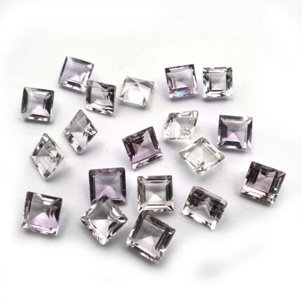 Natural Pink Lavender Amethyst Square Cut Loose Gemstone Lot 67 Pcs 7 MM 111 CT