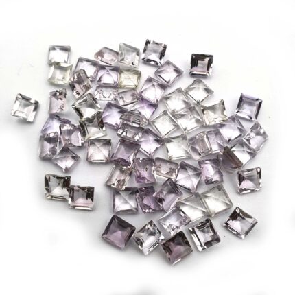 Natural Pink Lavender Amethyst Square Cut Loose Gemstone Lot 103 Pcs 6 MM 108 CT