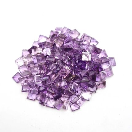 Natural Brazilian Amethyst Square Cut 6 MM 100 CT 95 PCS