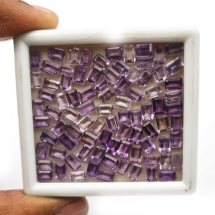 Natural Brazilian Amethyst Octagon Cut Gemstone Lot 230 Pcs 4x6-5x7 MM 120 CT