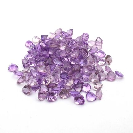 Natural Brazilian Amethyst Heart Cut 6 MM 100 CT 163 PCS