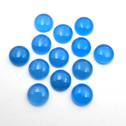 Natural Blue Chalcedony Round Cabochon Loose Gemstone Lot 20 Pcs 13 MM 158 CT