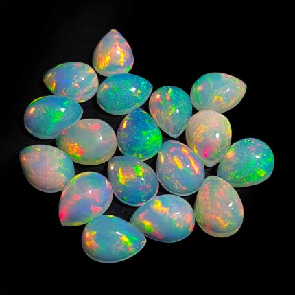 Natural Ethiopian Opal Pear Cabochon Loose Gemstone Lot 10 Pcs 6*8 mm 6 Ct