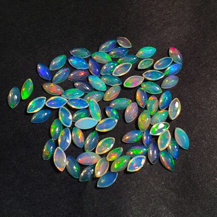 Natural Ethiopian Opal Marquise Cabochon Loose Gemstone Lot 59 Pcs 3*5 mm 5 Ct