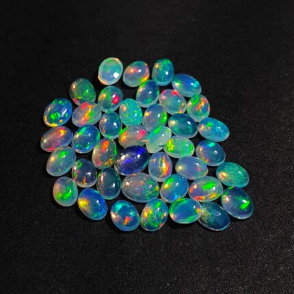 Natural Ethiopian Opal Oval Cabochon Loose Gemstone Lot 61 Pcs 3*3.50 mm 5 Ct