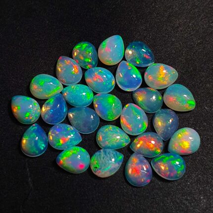 Natural Ethiopian Opal Pear Cabochon Loose Gemstone Lot 37 Pcs 4*5 mm 7 Ct