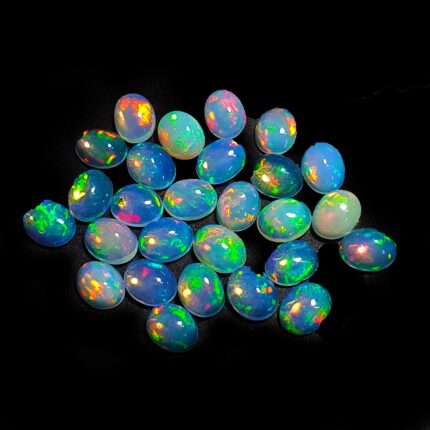 Natural Ethiopian Opal Oval Cabochon Loose Gemstone Lot 27 Pcs 4*5 mm 6 Ct