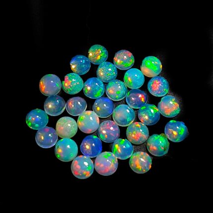 Natural Ethiopian Opal Round Cabochon Loose Gemstone Lot 60 Pcs 3.50 mm 5 Ct