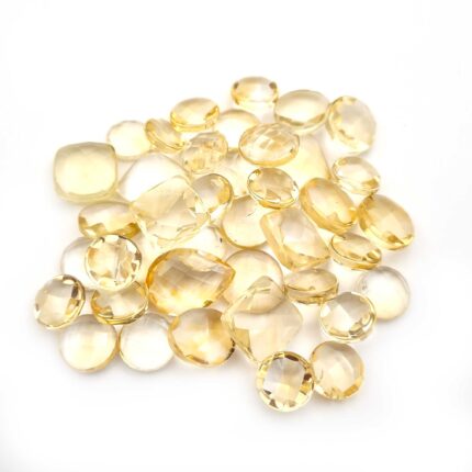 Natural Citrine Mix Checker Cut Loose Gemstone Lot 9-15 MM 168 CT 40 Pcs