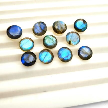 Natural Labradorite Round Cut Blue Fire Loose Gemstone Lot 33 Pcs 9 MM 75 CT