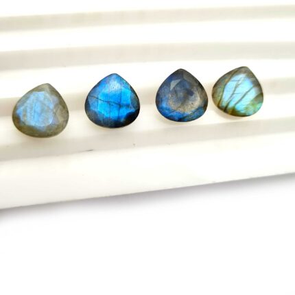 Natural Labradorite Heart Cut Multi Fire Loose Gemstone Lot 13 Pcs 12 MM 60 CT