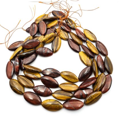 Natural Tiger Eye Oval Shape Gemstone Smooth Briolette Beads 15*30 mm 14 Inch