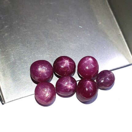 Natural Ruby Star Fancy Cabochon Loose Gemstone Lot 3 Pcs 7*8-9*10 MM 18 CT
