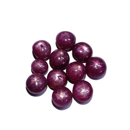 Natural Ruby Star Mix Size Round Cabochon Loose Gemstone Lot 3 Pcs 7-10 MM 18 CT