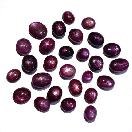 Natural Ruby Star Mix Size Oval Cabochon Gemstone Lot 9 Pcs 5*6-8*10 MM 28 CT