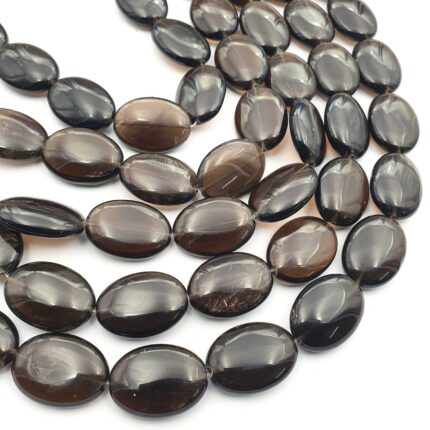 Natural Smoky Quartz Oval Shape Beads Gemstone Briolette 16 Pcs 18*25 MM 16Inch