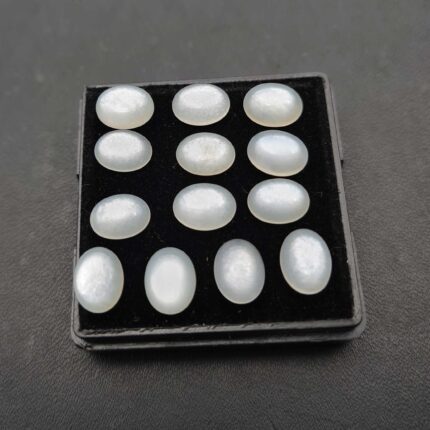 Natural White Moonstone Oval Cabochon Loose Gemstone Lot 72 Pcs 7*9 mm 111 Ct