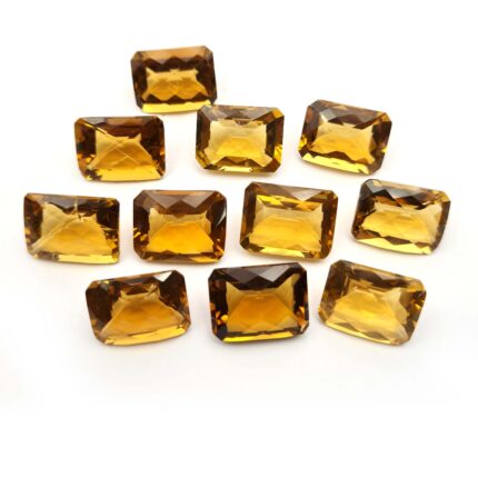 Natural Champagne Quartz Octagon Checker Cut Gemstone Lot 9 Pcs 12*16 MM 88 CT