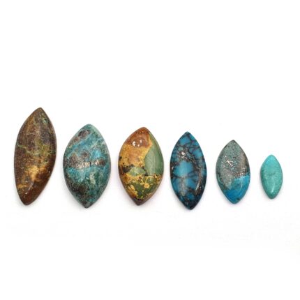 Natural Turquoise Cabochon Mix Size Marquise Gemstone 10 Pcs 7*14-15*32 mm 88 Ct