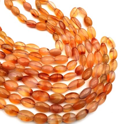 Natural Carnelian Oval Shape Beads Smooth Stone Briolette 7x10-12x18 MM 18 Inch