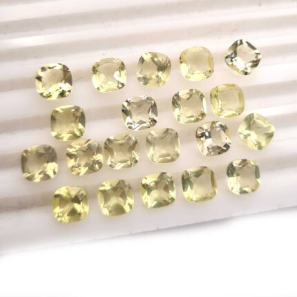 Natural Lemon Quartz Cushion Cut Loose Gemstone Lot 44 Pcs 7 MM 55 CT