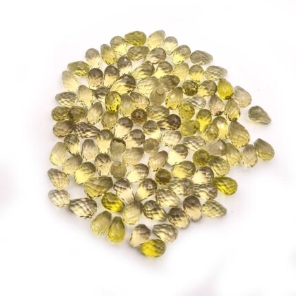 Natural Lemon Quartz Tear Drops Cut Loose Gemstone Lot 103 Pcs 4*6 MM 76 CT