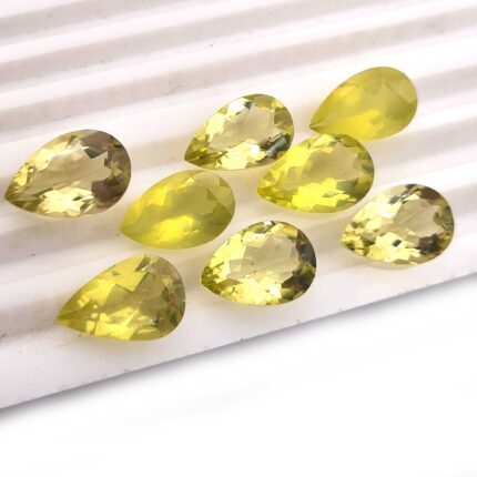 Natural Lemon Quartz Mix Size Pear Cut Gemstone Lot 15 Pcs 9*14-10*15 MM 72 CT