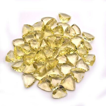 Natural Lemon Quartz Mix Trillion Cut Loose Gemstone Lot 25 Pcs 12*13 MM 88 CT