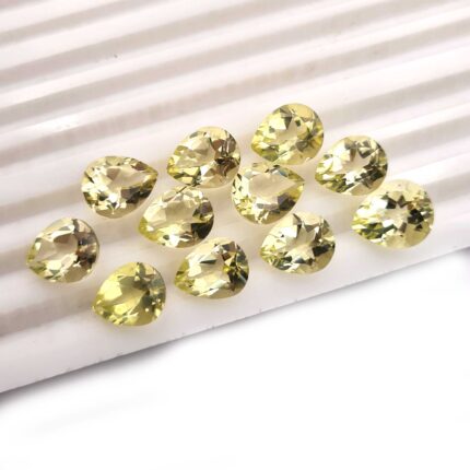 Natural Lemon Quartz Pear Cut Loose Gemstone Lot 28 Pcs 9*11 MM 85 CT