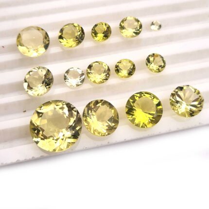 Natural Lemon Quartz Mix Size Round Cut Loose Gemstone Lot 48 Pcs 4-12 MM 95 CT