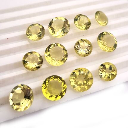 Natural Lemon Quartz Mix Size Round Cut Loose Gemstone Lot 18 Pcs 10-12 MM 84 CT