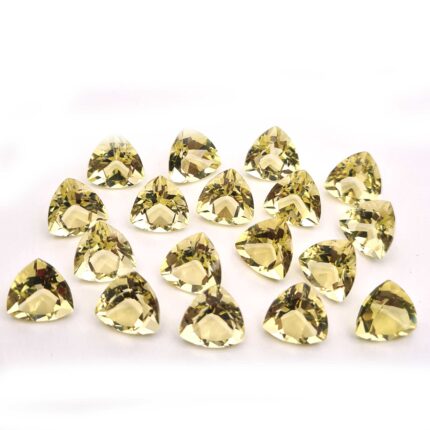 Natural Lemon Quartz Trillion Cut Loose Gemstone Lot 23 Pcs 11 MM 96 CT