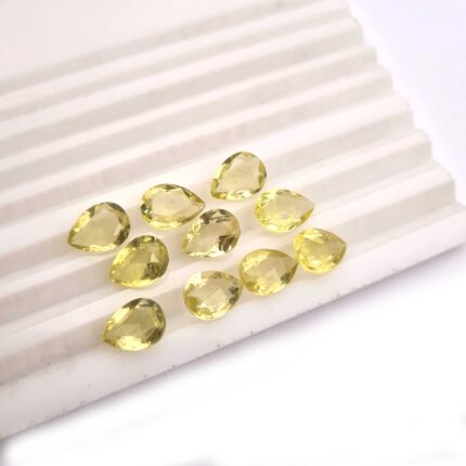 Natural Lemon Quartz Pear Cut Loose Gemstone Lot 34 Pcs 7.50*10 MM 64 CT