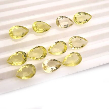 Natural Lemon Quartz Pear Cut Loose Gemstone Lot 27 Pcs 8*12 MM 78 CT