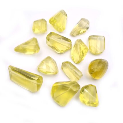 Natural Lemon Quartz Fancy Drilled Loose Gemstone Beads 5Pcs 10*18-20*31MM 131CT