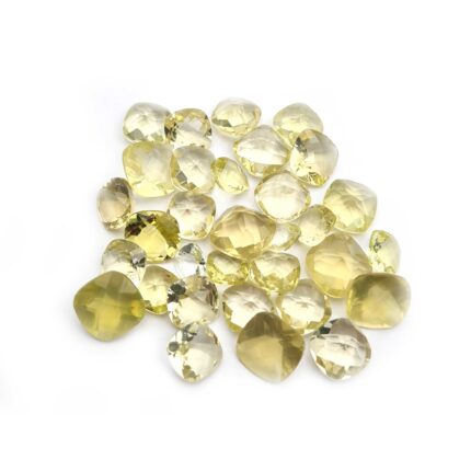 Natural Lemon Quartz Cushion Checker Cut Loose Gemstone Lot 27 Pcs 6-10 MM 57 CT