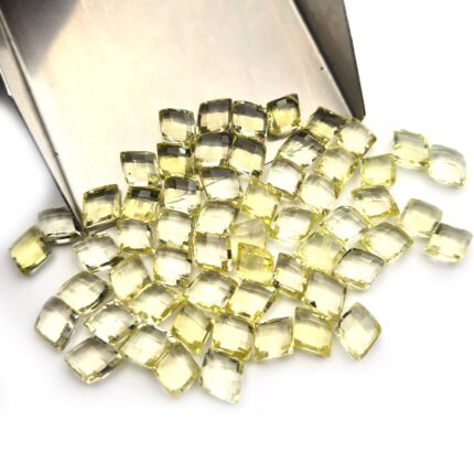 Natural Lemon Quartz Rhombus Briolette Cut Loose Gemstone Lot 54Pcs 8*10 MM 92CT