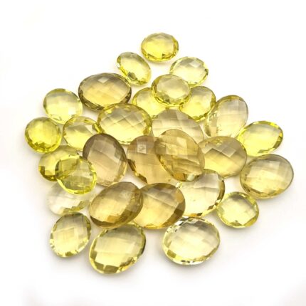 Natural Lemon Quartz Oval Briolette Cut Gemstone Lot 27Pcs 10*12-12*16 MM 143 CT