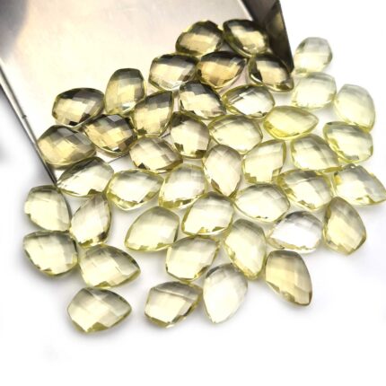 Natural Lemon Quartz Fancy Briolette Cut Loose Gemstone Lot 28 Pcs 8*12 MM 93 CT