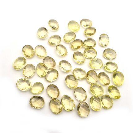 Natural Lemon Quartz Oval Briolette Cut Loose Gemstone Lot 38 Pcs 8*10 MM 90 CT