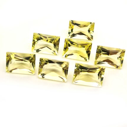 Natural Lemon Quartz Baguette French Cut Gemstone Lot 8 Pcs 10*14 MM 59 CT