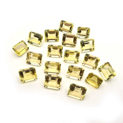 Natural Lemon Quartz Octagon Cut Loose Gemstone Lot 15 Pcs 10*12 MM 93 CT