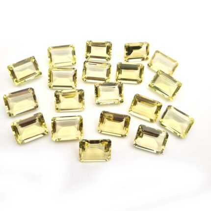 Natural Lemon Quartz Octagon Cut Loose Gemstone Lot 9 Pcs 12*16 MM 97 CT
