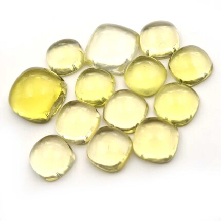 Natural Lemon Quartz Cushion Cabochon Loose Gemstone Lot 13 Pcs 10-14 MM 70 CT