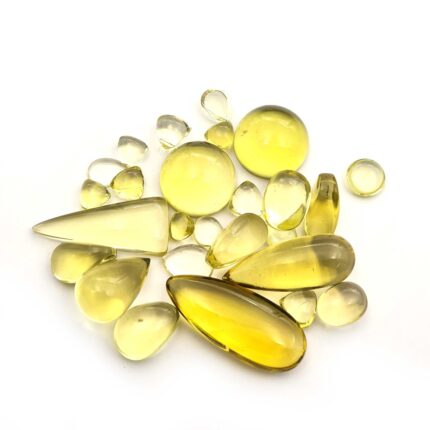 Natural Lemon Quartz Mix Shape Cabochon Gemstone Lot 28 Pcs 6*8-12*28 MM 128 CT