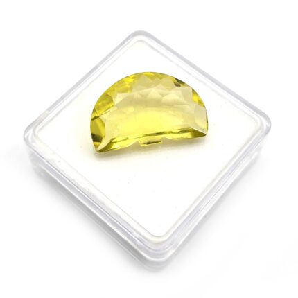 Natural Lemon Quartz D Shape Carving Loose Gemstone 1 Pcs 14*23 MM 12 CT