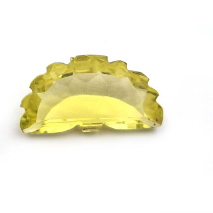 Natural Lemon Quartz D Shape Carving Loose Gemstone 1 Pcs 13*24 MM 12 CT