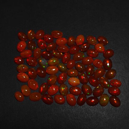 Natural Orange Opal Oval Cabochon Loose Gemstone Lot 5*6-5*7 MM 5 CT 11 Pcs